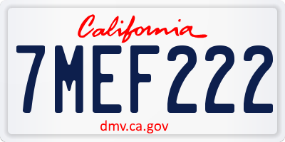 CA license plate 7MEF222