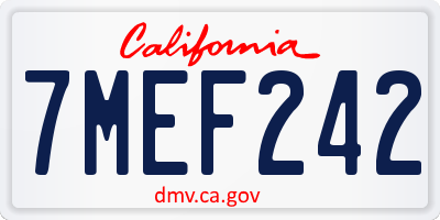 CA license plate 7MEF242