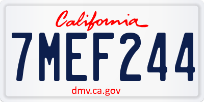 CA license plate 7MEF244
