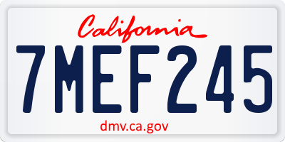 CA license plate 7MEF245