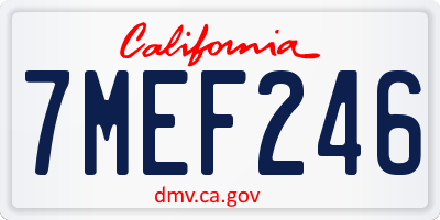 CA license plate 7MEF246