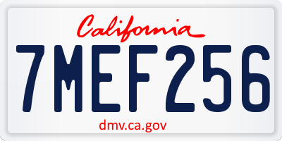 CA license plate 7MEF256