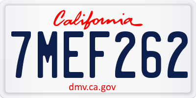 CA license plate 7MEF262