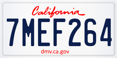 CA license plate 7MEF264