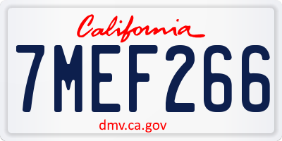 CA license plate 7MEF266