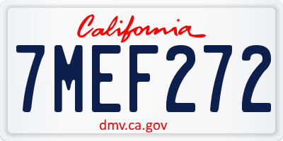 CA license plate 7MEF272