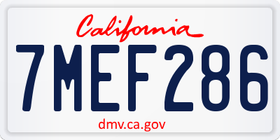 CA license plate 7MEF286