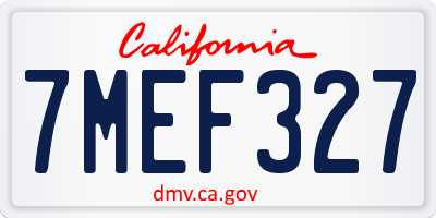 CA license plate 7MEF327