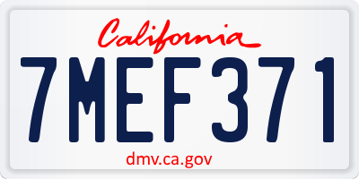 CA license plate 7MEF371