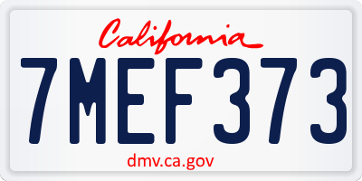 CA license plate 7MEF373