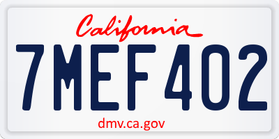 CA license plate 7MEF402