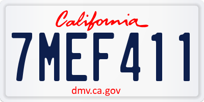 CA license plate 7MEF411