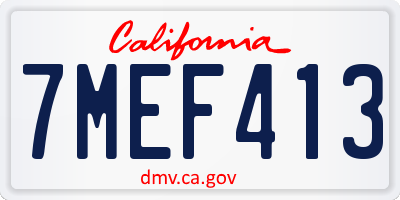 CA license plate 7MEF413