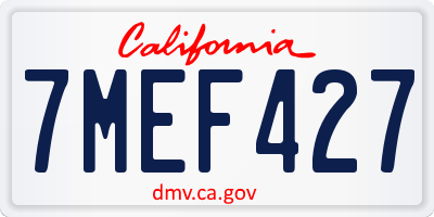 CA license plate 7MEF427