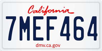 CA license plate 7MEF464