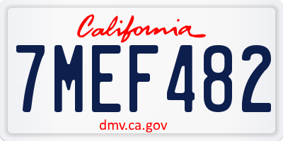 CA license plate 7MEF482
