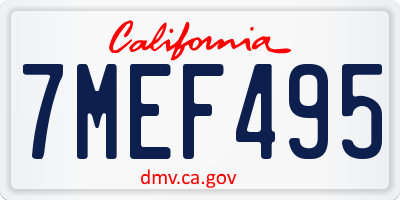 CA license plate 7MEF495