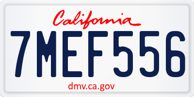 CA license plate 7MEF556
