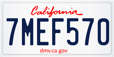 CA license plate 7MEF570