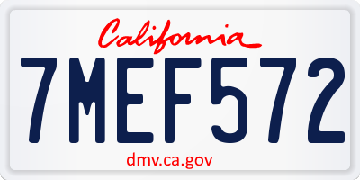 CA license plate 7MEF572