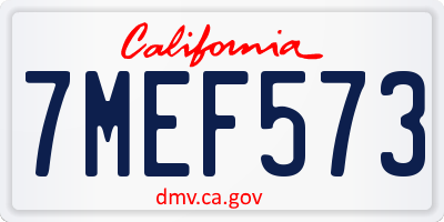 CA license plate 7MEF573