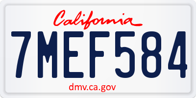 CA license plate 7MEF584