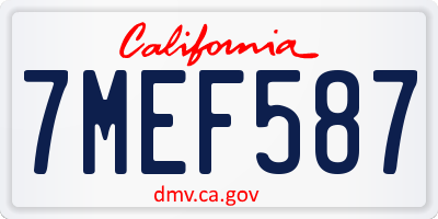 CA license plate 7MEF587
