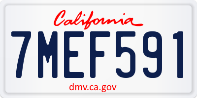 CA license plate 7MEF591
