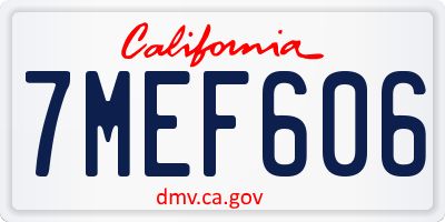 CA license plate 7MEF606
