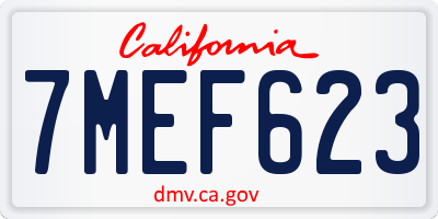 CA license plate 7MEF623