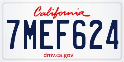CA license plate 7MEF624