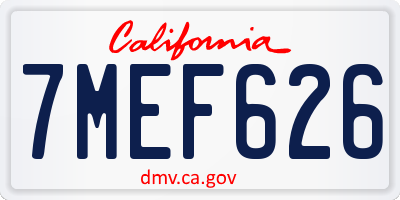 CA license plate 7MEF626