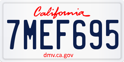 CA license plate 7MEF695