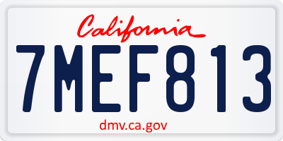 CA license plate 7MEF813