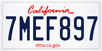CA license plate 7MEF897