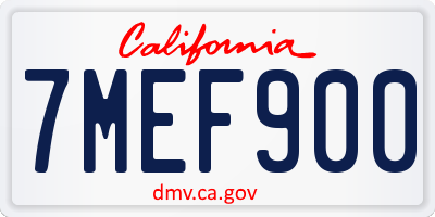 CA license plate 7MEF900