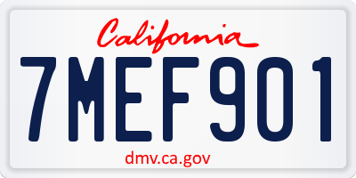CA license plate 7MEF901