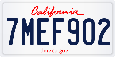 CA license plate 7MEF902