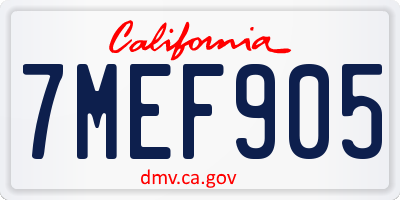 CA license plate 7MEF905