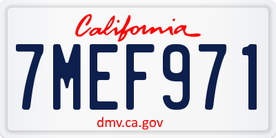 CA license plate 7MEF971