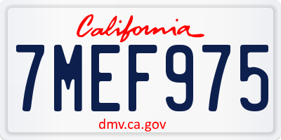 CA license plate 7MEF975