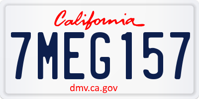 CA license plate 7MEG157