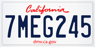 CA license plate 7MEG245