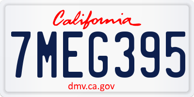 CA license plate 7MEG395