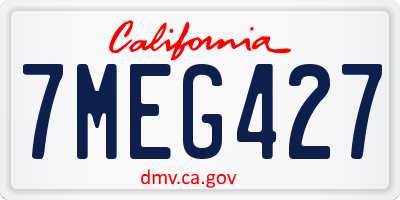 CA license plate 7MEG427