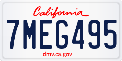 CA license plate 7MEG495