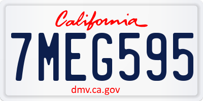 CA license plate 7MEG595