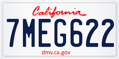 CA license plate 7MEG622