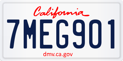 CA license plate 7MEG901