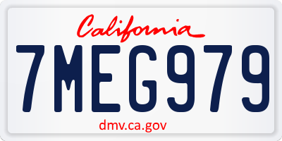 CA license plate 7MEG979